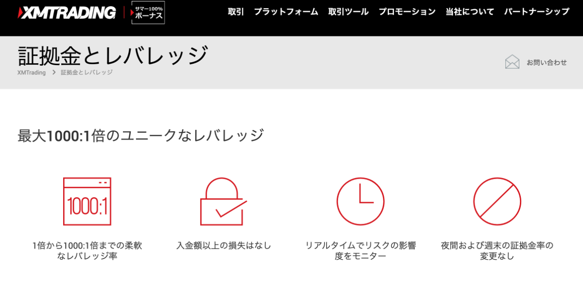 XMは最大1,000倍のハイレバレッジ取引が可能だと評判
