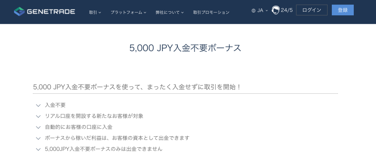 海外FXの口座開設ボーナスおすすめ比較ランキング12位はGeneTrade